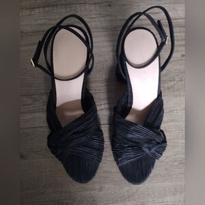 Loeffler Randall Women's Black Reed Pleated Twist Heeled Sandal - Size 7.5